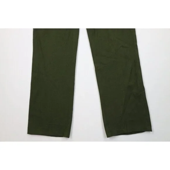 Vintage 60s Streetwear Mens 36x34 Wool Whipcord Wide Leg Buckle Back Pants USA